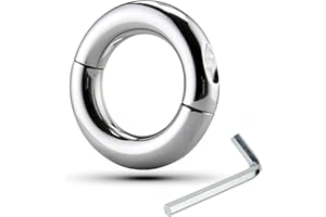 Metal Cock Ring Penis Weight Pleasure Ring for Men, Male Stainless Steel Testicle Stretching Rings Sexual Stimulation Device 