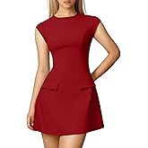 DAAWENXI Women's Sexy Mock Neck Cap Sleeve Mini Dress Summer Bodycon Club Party Dresses