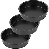 Fri4Free 8” Round Cake Pans - 3PCS Nonstick Round Baking Cake Pan, Mold,Dish, Flan, Tin, Carbon Steel Baking Set, Essential Bakeware