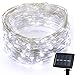 Hallomall LED Solar Powered String Lights, 2 Modes Steady on / Flash, 150 LED, 72 Feet, White