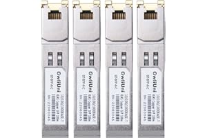 4PCS 1.25Gbps RJ45 Copper SFP, 10/100/1000Base-T transceiver Module 100m for Cisco, Netgear, Mikrotik, Ubiquity, DLink etc., 