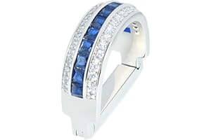 VVCOME Men's Classic Square Cubic Zirconia Tie Clips Tie Holder Crystal Necktie Ring Tie Tacks Accessories for Wedding Business with Gift Box