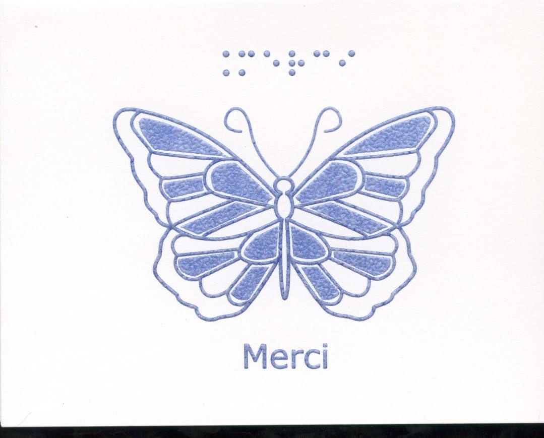 Amazon Com Tactile Vision Graphics Inc Carte Jolie Braille Et Tactile Bo238 Te De Petites Cartes Sans Texte11 Papillon Office Products