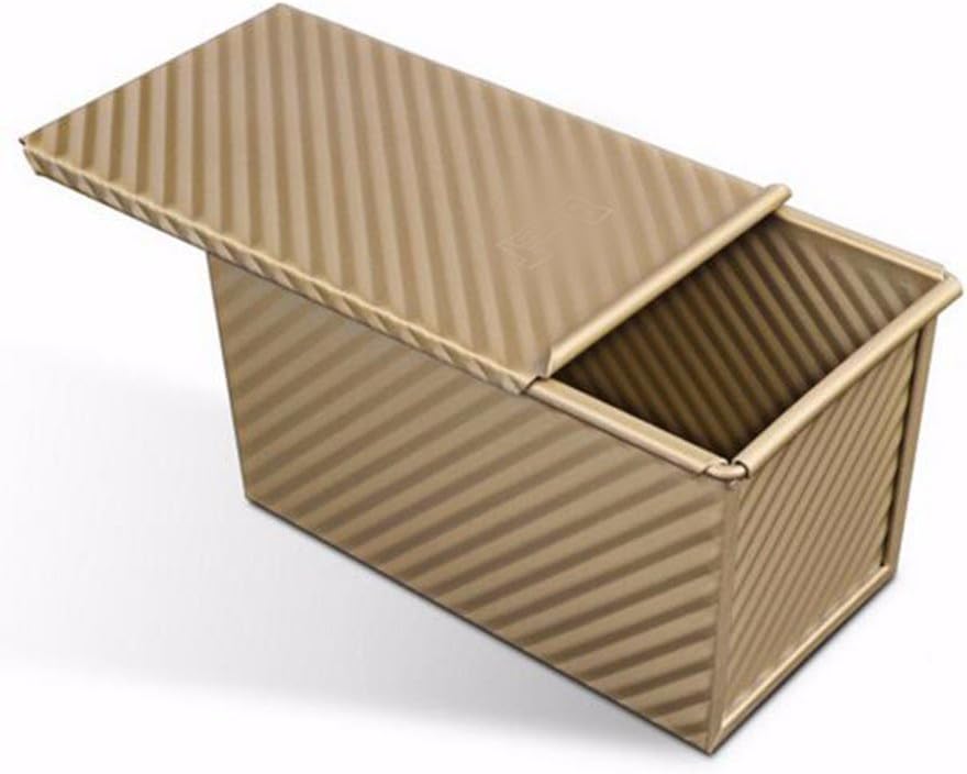 QPSSP Mold, Baking Mold, Toast Box, 450G/ Gold Corrugated Toast Box Bread Cover Mold