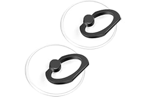 Phone Ring Holder, JCHIEN Transparent Universal Finger Stand Kickstand Cell Phone Ring Grip Holder Compatible with iPhone Samsung Smartphones 2 Pack - Black
