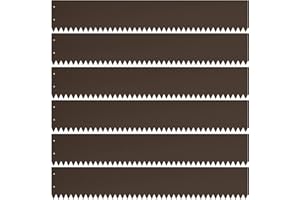 Meyoppm Steel Landscape Edging 40 Inch Strips, Steel Edging 8 Inch Depth, 6 Pack Hammer in Landscape Edging, Metal Landscape Edging, Metal Edging for Landscaping (with 6 Clips)