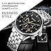 BUREI Men's Multifunction Chronograph Wrist Watch Stainless Steel Bracelet Sapphire Father's Day Gifts (Black-Gold)