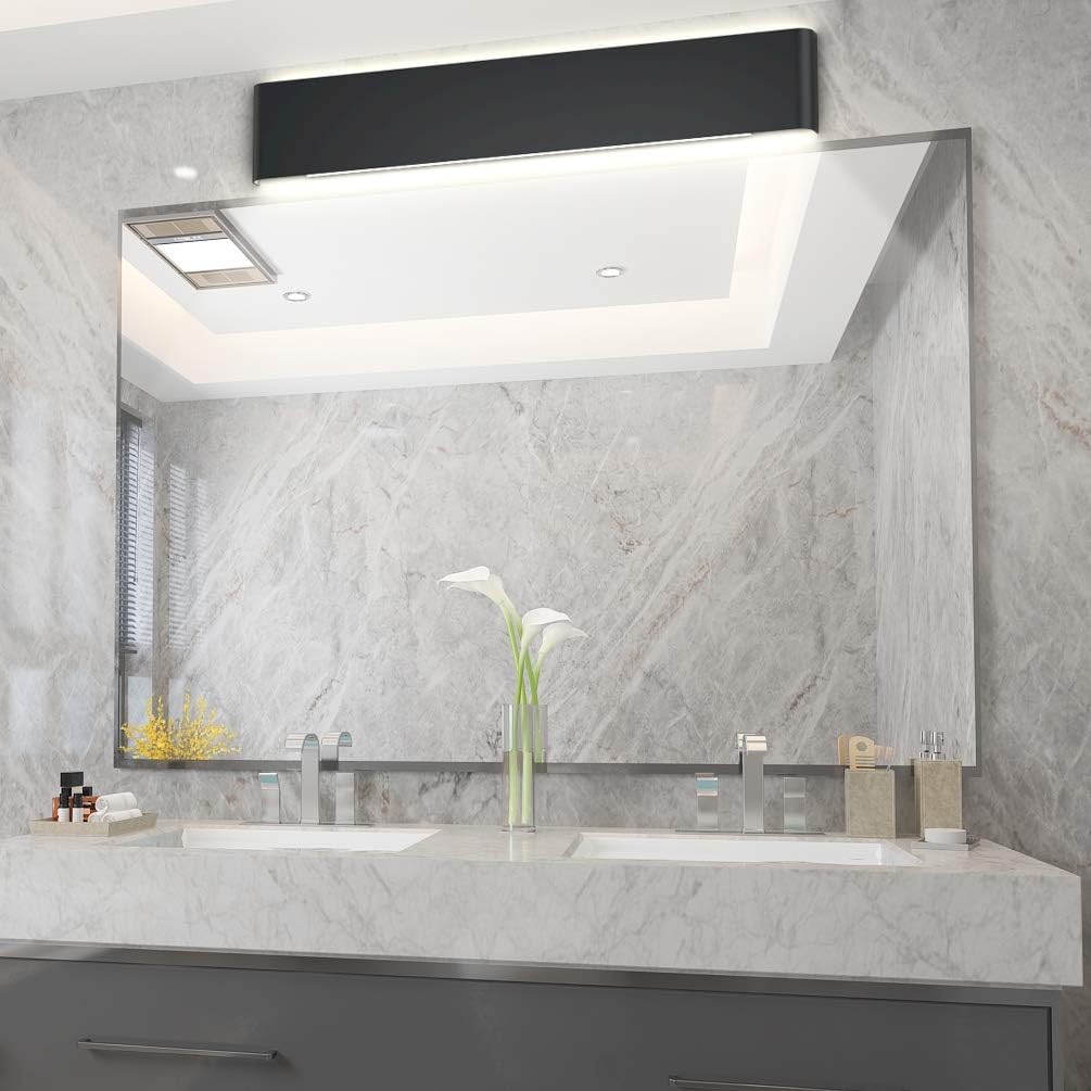 Aipsun 32.6 inch Modern Black Vanity Light Fixtures LED Black Bathroom Wall Light Up and Down Bathroom Lighting Fixtures White Light 5000K - - 