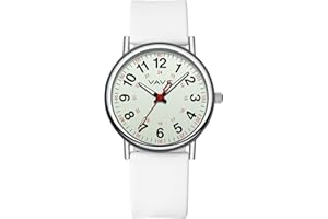VAVC Waterproof Analog Nurse Watch for Nurses,Students,Medical Professionals,Women Men,with Luminouse Easy Read Dial,Military Time,Second Hand and 24 Hour,Comfortable Silicone Band.