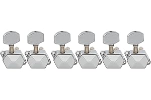 Musiclily Pro 6 in line Semi Sealed Electric Guitar Machine Heads Tuning Pegs Keys Tuners Set for Fender Stratocaster Telecaster Guitar Replacement Right Hand, Chrome