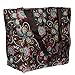Print Shopper Beach Tote Bag (Brown Flower)