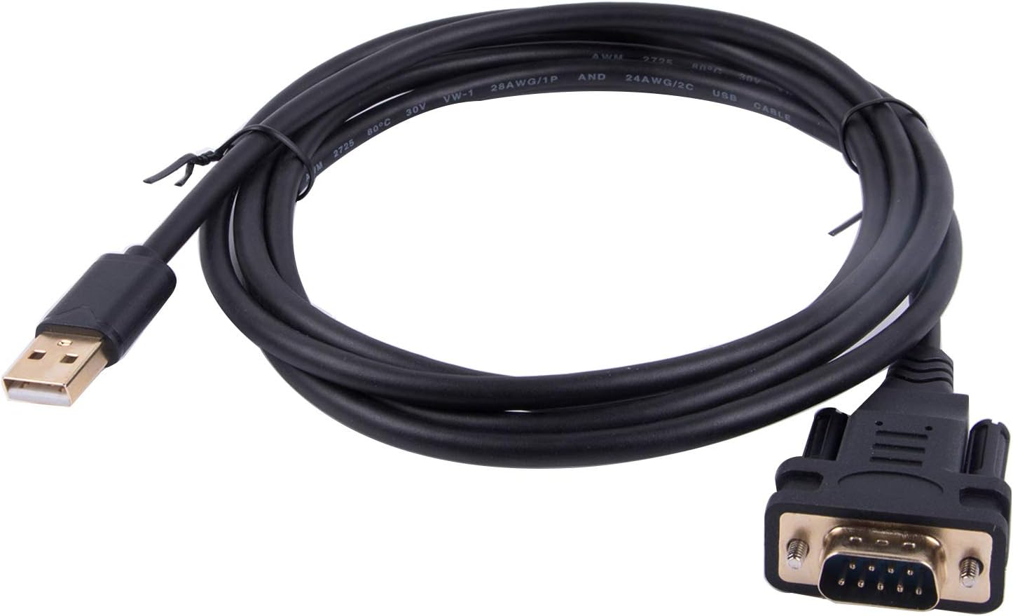 usangreen USB TYPE C to DB9 RS232 Serial Adapter Converter Cable With FTDI Chip 6ft Support Win10/8/7/XP/Android/Mac/Linux/Vista … (USB 2.0 A male to DB9)