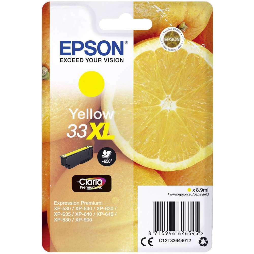Epson 33XL Yellow Oranges High Yield, Genuine, Claria Premium Ink
