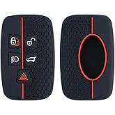 for Land Rover Key Fob Cover 2 PCS Silicone Car Key Fob Cover Case for Land Rover L405 Sport Evoque LR2 LR4 Discovery Sport Freelander Jaguar F-Pace F-Type XE XF XJ 5 Buttons Key Shell Case Black