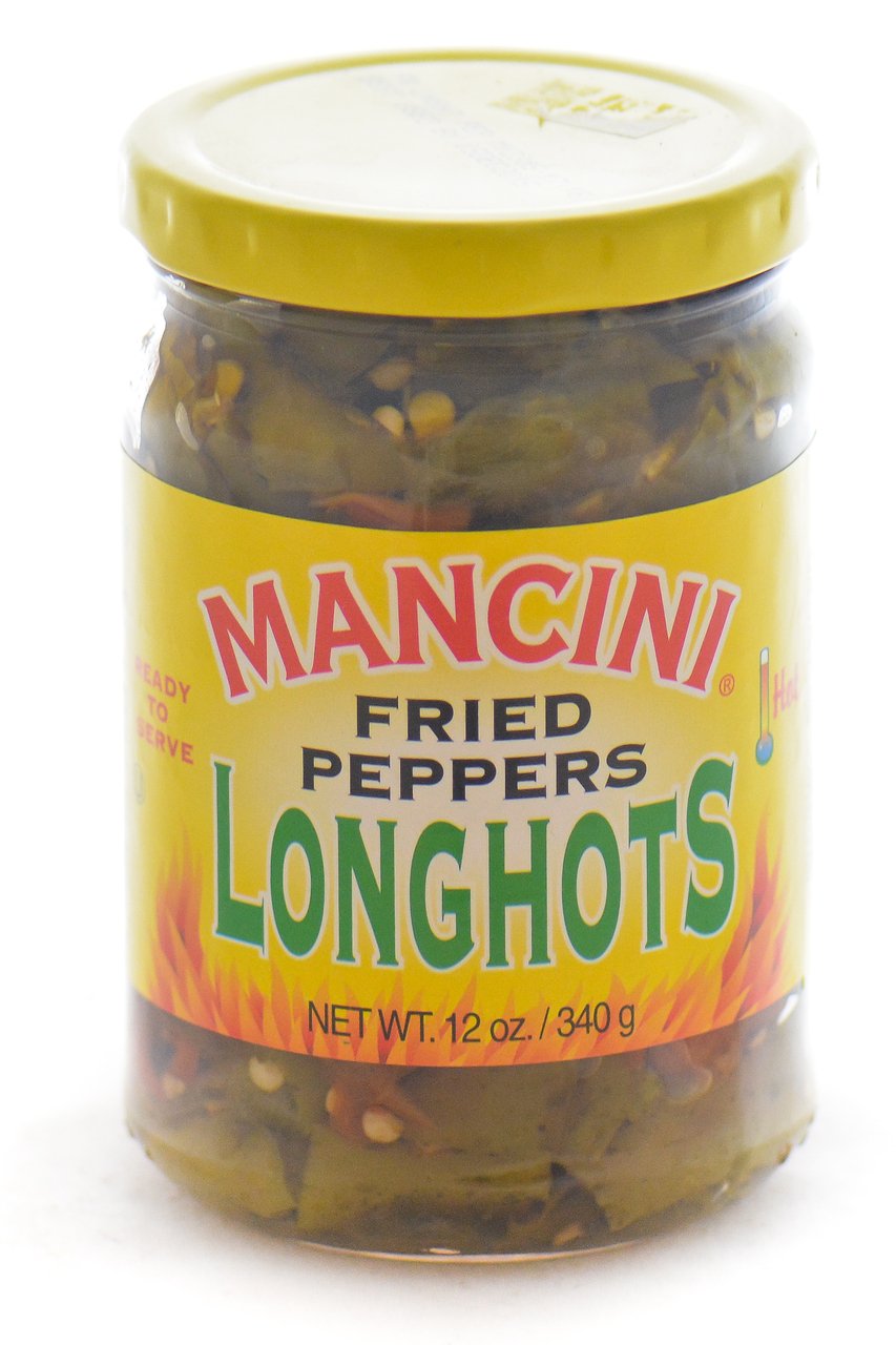 Mancini Fried HOT Peppers [LongHots], (2) 12 oz. Jars