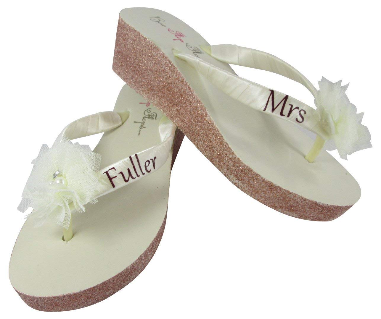 champagne colored flip flops