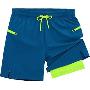 Men's Athletic Running Shorts with Liner Lightweight Workout Shorts 5"/ 7" | Zipper Pockets, Lightweight, Quick Dry, Breathab