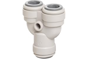 John Guest Acetal Copolymer Tube Fitting, Two-Way Divider, 1/4" Tube OD (Pack of 10)