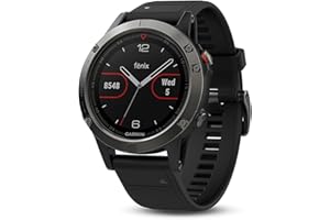 Garmin 010-01688-00 Fenix 5-Slate Gray/Black Band Regular Glass