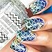 Whats Up Nails - Scales Mermaid Vinyl Stencils for Nail Art Design (2 Sheets, 24 Stencils Total)