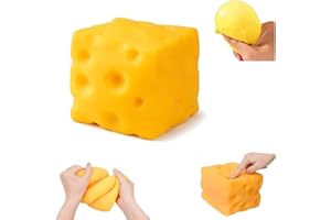 Squeeze Cheese Squishy Toy, 4.72 Inch Ultra-Soft Big Cheese Squishy, Stress Relief Toy for Adults, Focus & Relaxation Aids (2