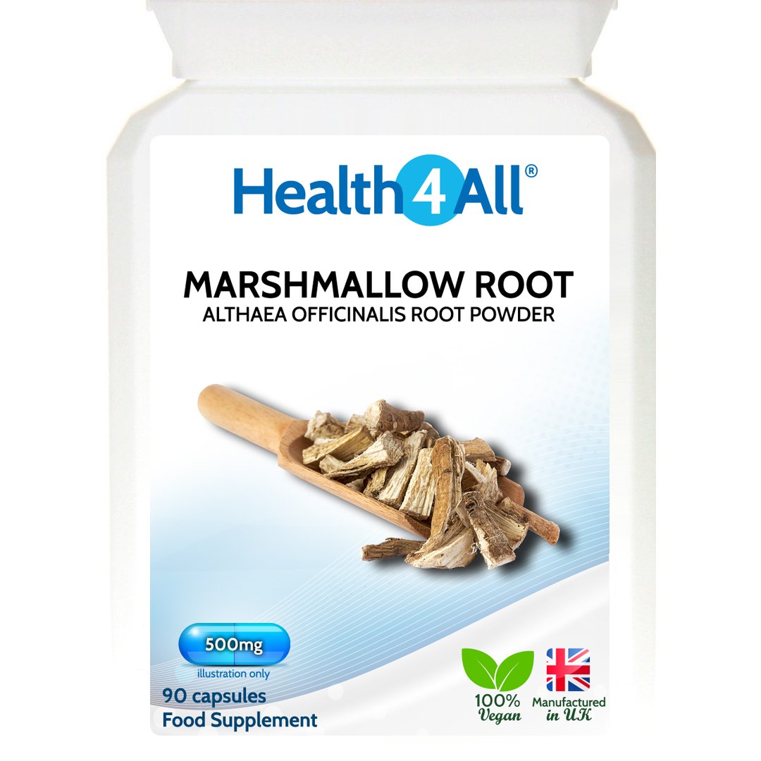 Marshmallow Root 500mg 90 Capsules (V) Vegan. Made by Health4All
