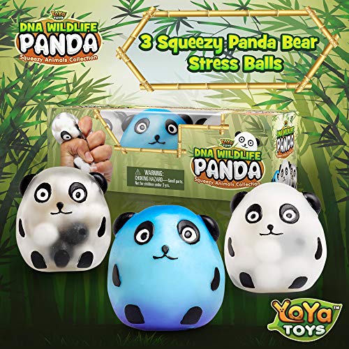 DNA Balls Panda Stress Ball by YoYa Toys 3Pack Stimulating, Calming Sensory Squishy Balls