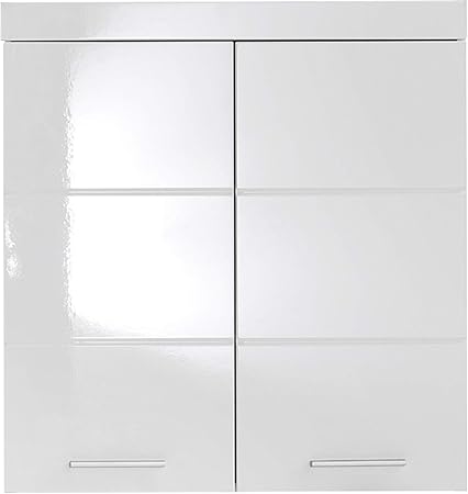 Trendteam Bathroom Wall Cabinet With Plenty Of Storage Space Amanda White High Gloss 73 X 77 X 23 Cm Amazon Co Uk Kitchen Home