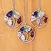 Silver Plated Wire Wrapped Crystal Copper Tree of Life Pendant Necklace for Girls Handmade Healing Chakra Natural Tumbled Semi Precious Stone Pendant Necklace Jewelry