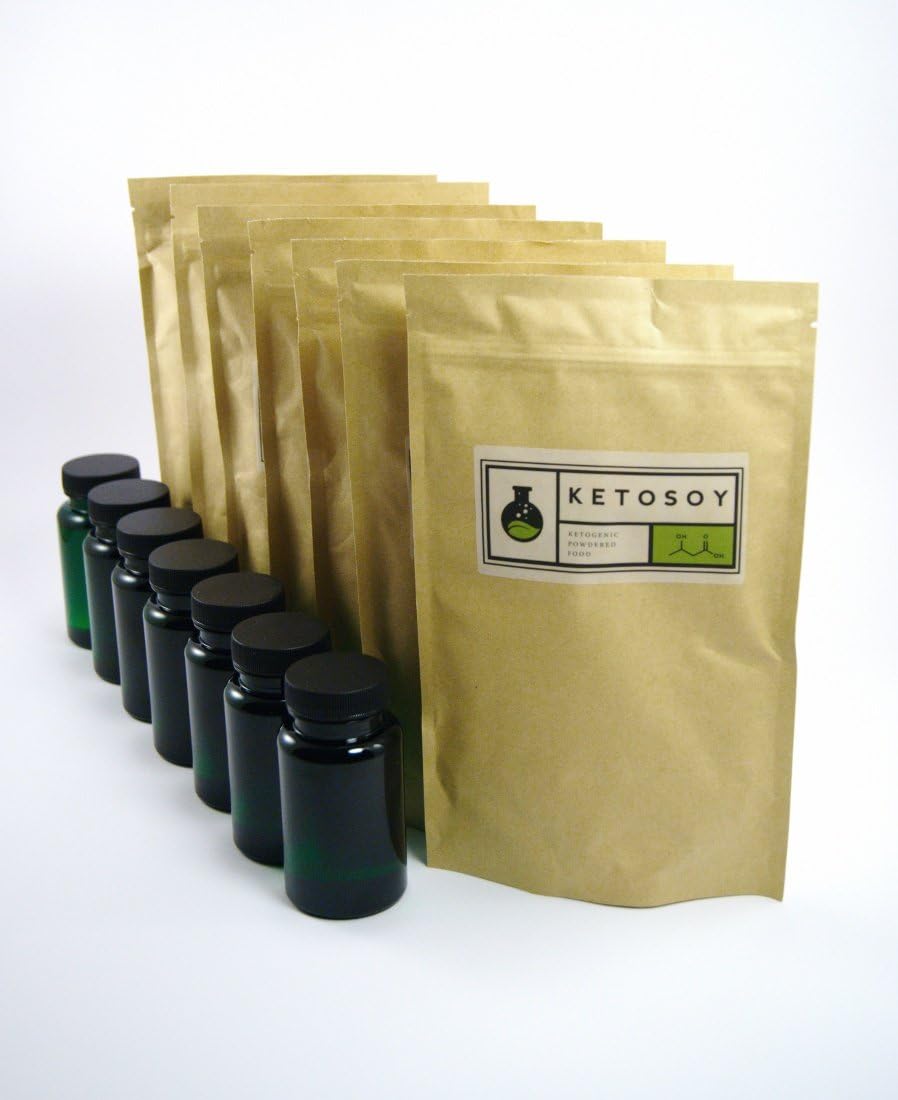 Ketosoy, Ketogenic Soylent, Ultra Low Carb Meal Replacement Shake, International Week Pack (Stevia)')