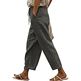 Acelitt Women Casual Lightweight Drawstring Elastic Waist Pants with Pockets, S-XXL
