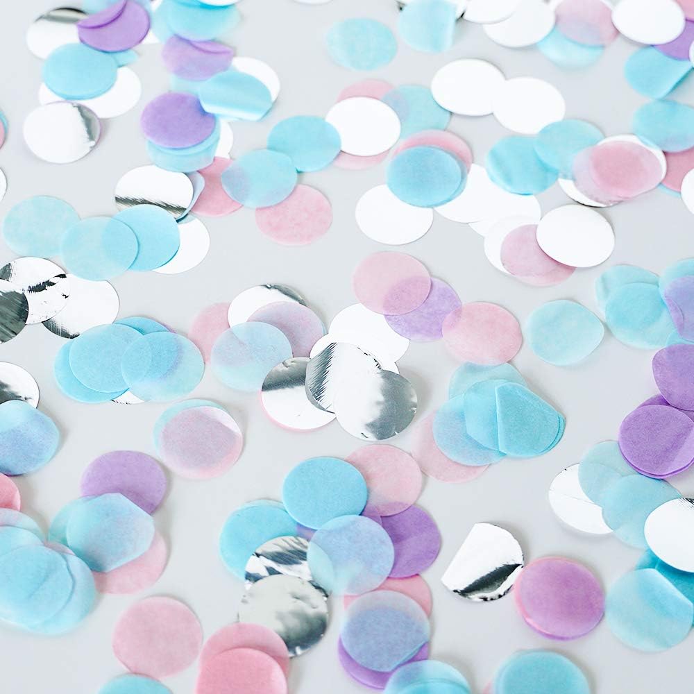 2.5cm Paper and Foil Confetti Pastel Mix Round Tissue Confetti 6000pcs for Parties Weddings Birthday Party Balloon Table Decoration (Lilac - Image 4
