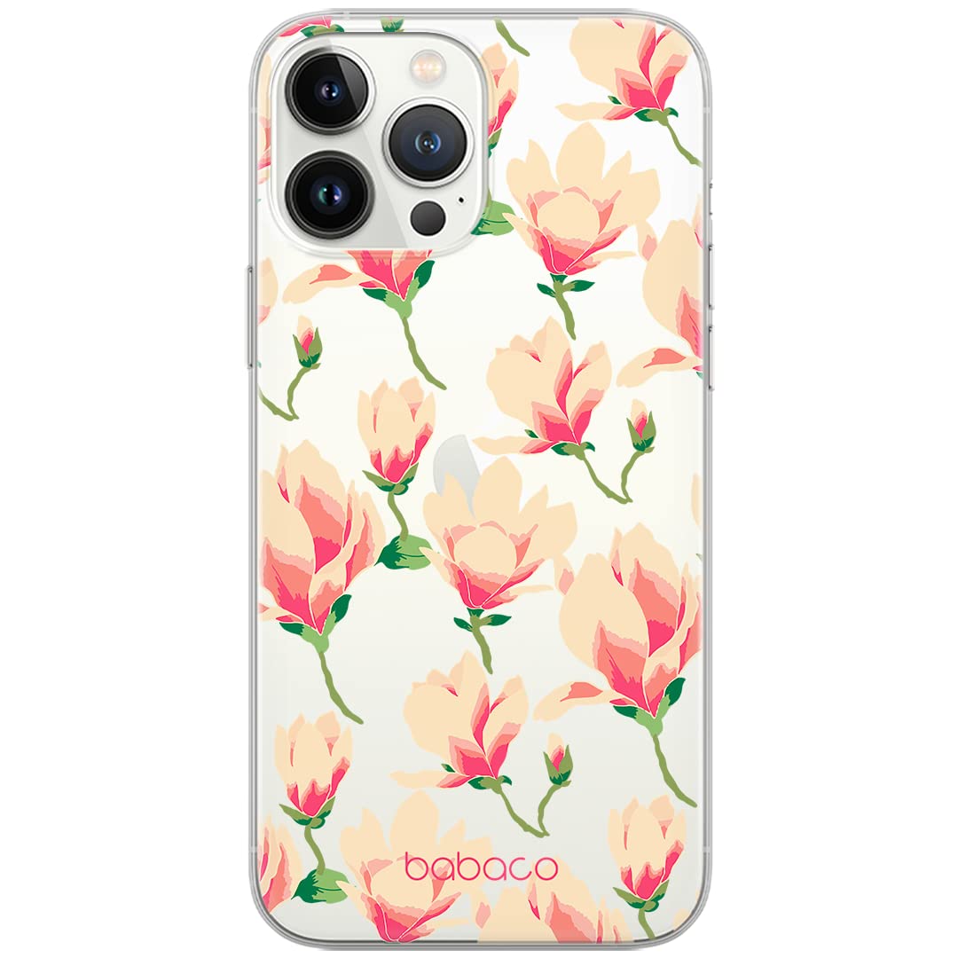 Babaco ERT GROUP mobile phone case for Apple Iphone 6/6S original and officially Licensed pattern Flowers 016 optimally adapted to the shape of the mobile phone, partially transparent