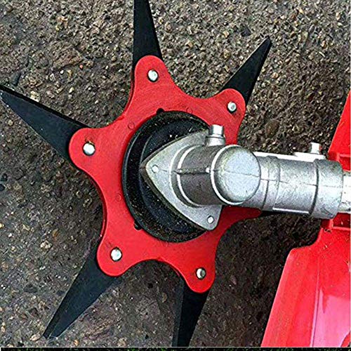 Womdee Trimmer Head Cutter,Grass Steel Blades Razors,Trimmer Head 6 Steel Blades Razors,65Mn Trimmer Head Cutter for Mower Grass, Brush Cutter Head for String Trimmer (Red) - Thumbnail 5