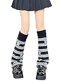 AQOKKA Y2K Knit Leg Warmers for Women Kawaii Leg Warmers Harajuku Long Leg Socks Cover Goth Lolita Winter Accessories