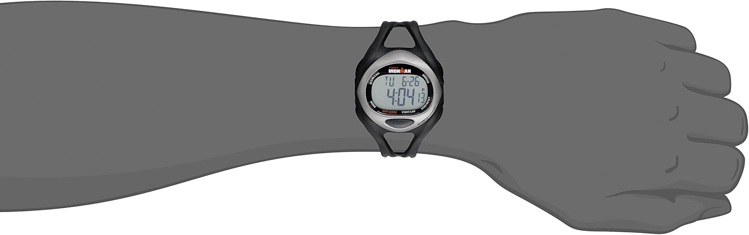 Timex Men's T54281 Ironman Sleek 50 Full-Size Black/Silver-Tone Resin Strap Watch: Timex: Watches