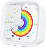 Yunbaoit Rainbow Disk Visual Timer 60 Minute with Protective Case White