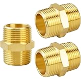 Besosay - Acoplador hexagonal de latón NPT de 3/4 pulgadas, conector adaptador de rosca macho NPT de 3/4 x 3/4 pulgadas (paqu