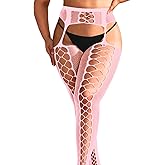 EHSUYAB Women Sexy Fishnet Tights, Suspender Pantyhose With Garter Belt, Stockings Lingerie Outfit Going Out Party Club Rave