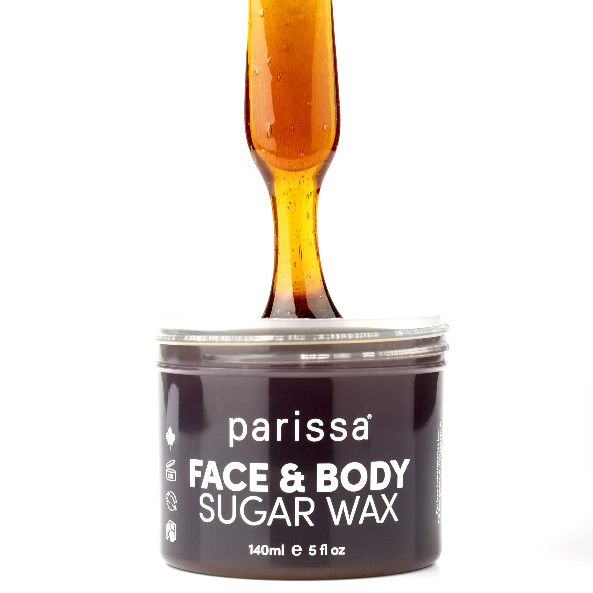 Parissa Face & Body Sugar Wax, Microwavable Formula  | 100% Natural, Vegan & Hypoallergenic, Gentle for Sensitive Skin | Facial waxing kit for women | 20 Epilation Strips, 3 Spatulas | 140ml (5 Fl Oz)