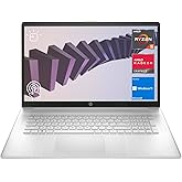 HP 2023 17 Laptop, 17.3" HD+ Touchscreen Display, AMD Ryzen 5 7530U Processor (Beats i7-1165G7), 12GB RAM, 512GB SSD, Wi-Fi 6, Backlit KB, Webcam, HDMI, Windows 11 Home, Silver, KKE Accessories
