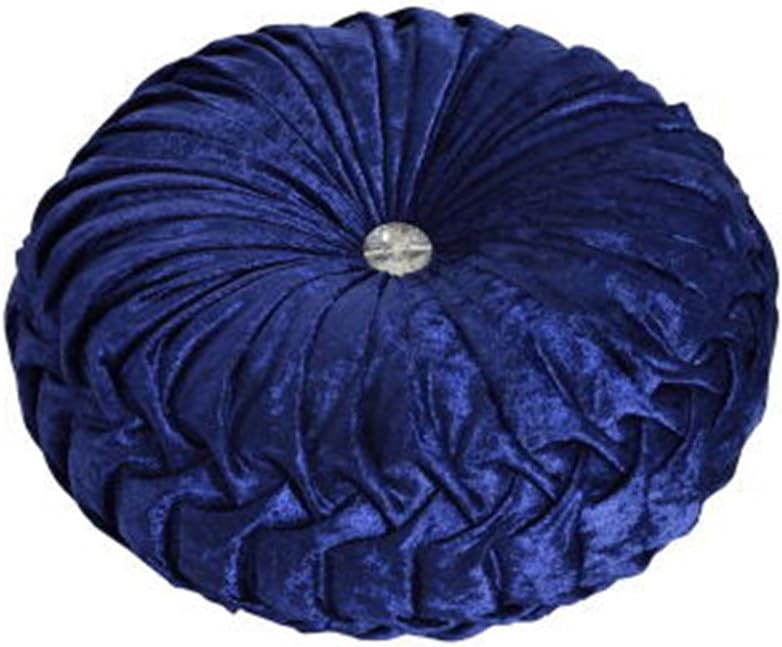 NOVWANG Round Floor Pillow Velvet Chair Cushion Couch Pumpkin Throw Pillow Home Decorative, 13.39 x 13.39, Sapphire