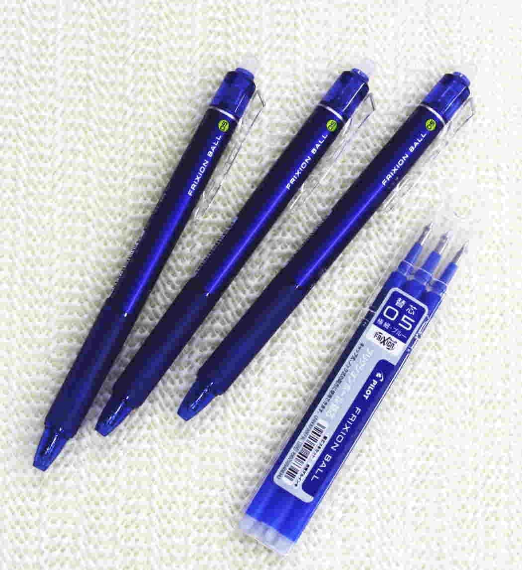 Pilot Frixion Ball Knock Retractable Erasable Gel Ink Pens