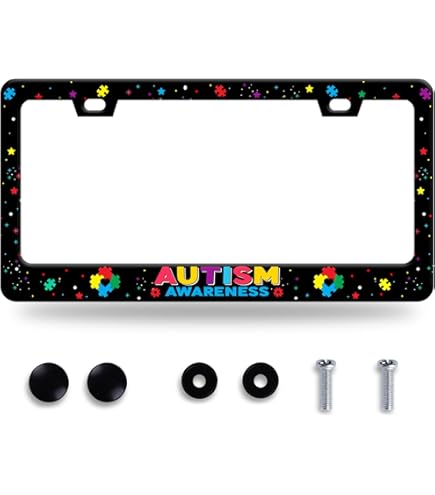 "Blessed By God, Spoiled By My Husband" Religious License Plate Frame – Metal, Gloss Black, Fits Front Or Rear