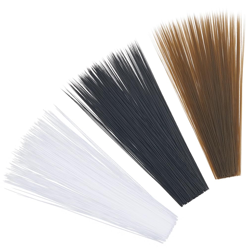 CABODYALS 900pcs White Black Brown Simulated Animal Whisker Plastic Artificial Beard Cat Face Costume Kit Faux Fur Needle Felting Animals Stuffed Handmade Muppet Whiskers for Diy Crafts Accessories