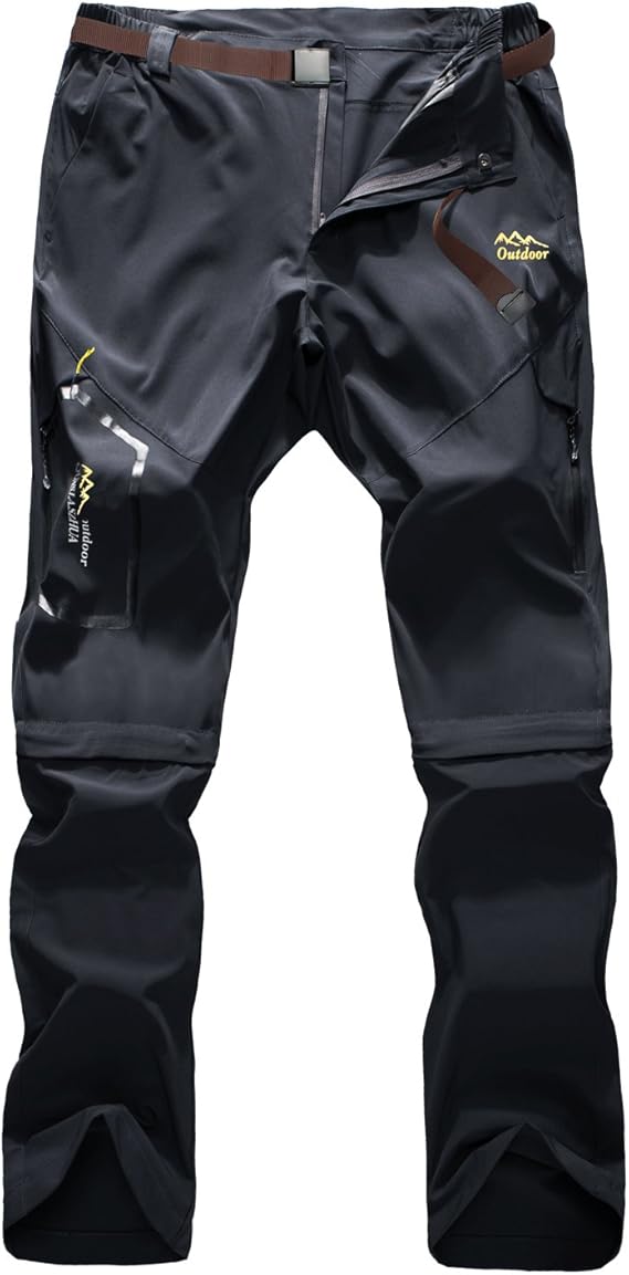 Men's Lightweight Convertible Hiking Pants (3XL(42X32), Dark Gray) Amazon.ca Clothing
