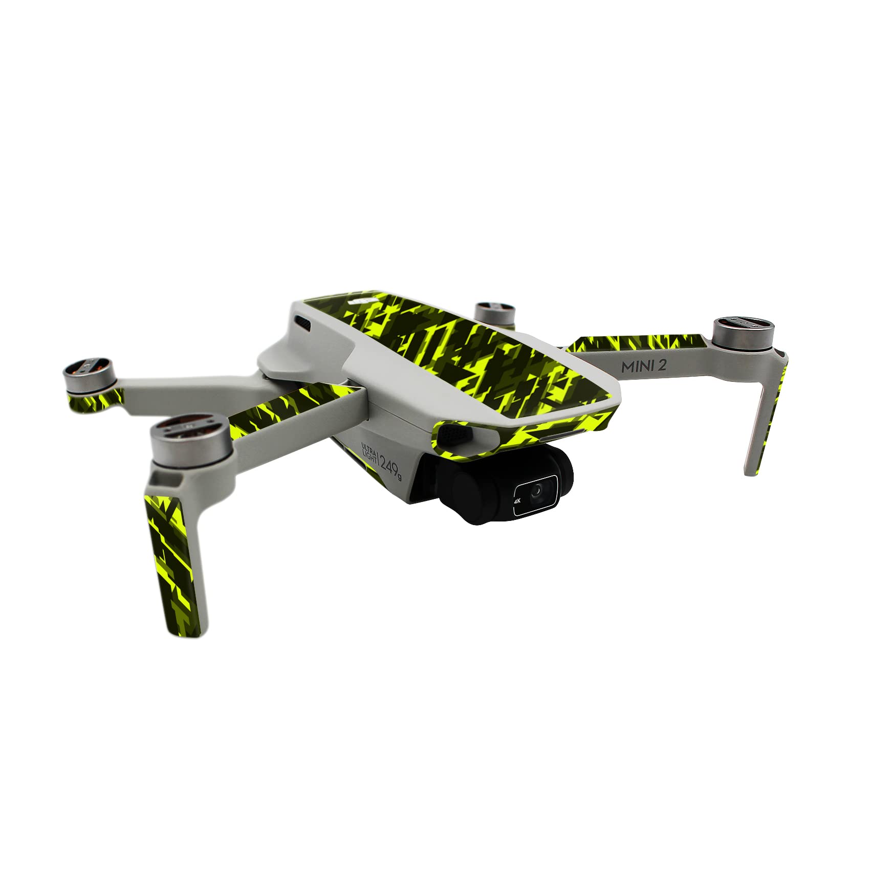 Finest Folia Protective Film Compatible with DJI Mini 2 Drone and Controller Sticker Set Perfect Fit Waterproof Skin Sticker Design Film (Partial Adhesion, R192-05 Future Neon Yellow)
