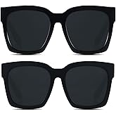 ANDWOOD Oversized Sunglasses for Women Big Large Square Wide Frame Shades Retro Trendy Fashion UV Protection