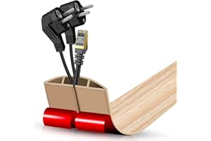 DBHXXMB-HH Floor Cord Cover Cavity 0.8"x0.37" Self Adhesive Cord Hider, 3.3FT Low Profile Cable Management, Extension Strip Protector for Wires, Prevent Cable Trips for Offices, Gyms (Wood Light Yellow)