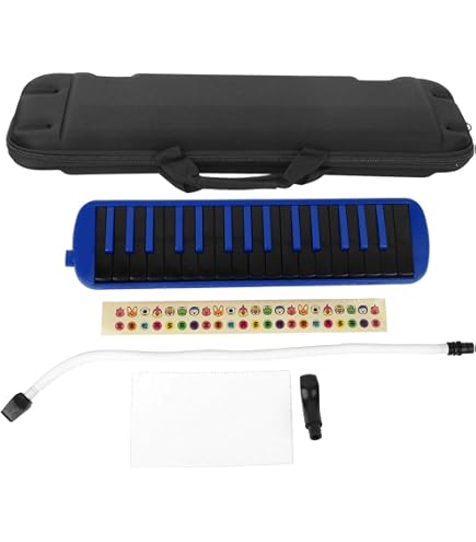 Funda Acolchada Para Melódica De 32 Teclas - Bolsa Con Cremallera, Asa Y Espacio Para Accesorios, Color Azul
